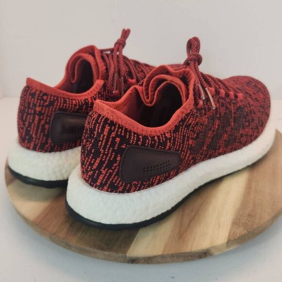 adidas Pure Boost Uncaged Tactile Red Dark Burgundy-Black Mens Size 11 - Picture 4 of 10